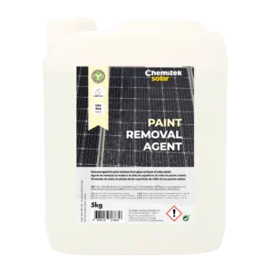 מפרק צבע לפאנלים סולאריים Chemitek Solar 5kg - הסרת כתמי צבע ושיקום תפוקה.